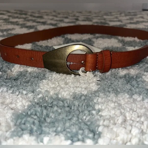 NWOT! We The Free by Free People Lasso Brown Leather Belt with Gold Buckle M/L Free People Women main image 4